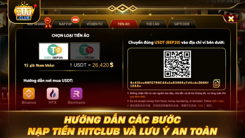 NẠP TIỀN HITCLUB CHUẨN: MỞ KHÓA VỐN CƯỢC SĂN THƯỞNG Hướng dẫn các bước nạp tiền HITCLUB và lưu ý an toàn