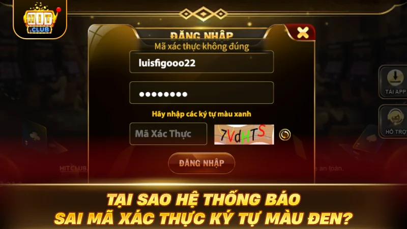 ĐĂNG NHẬP HITCLUB NGAY: ĐỘT PHÁ LỐI VÀO CƯỢC ĐỈNH CAO Tại sao hệ thống báo sai mã xác thực ký tự màu đen?